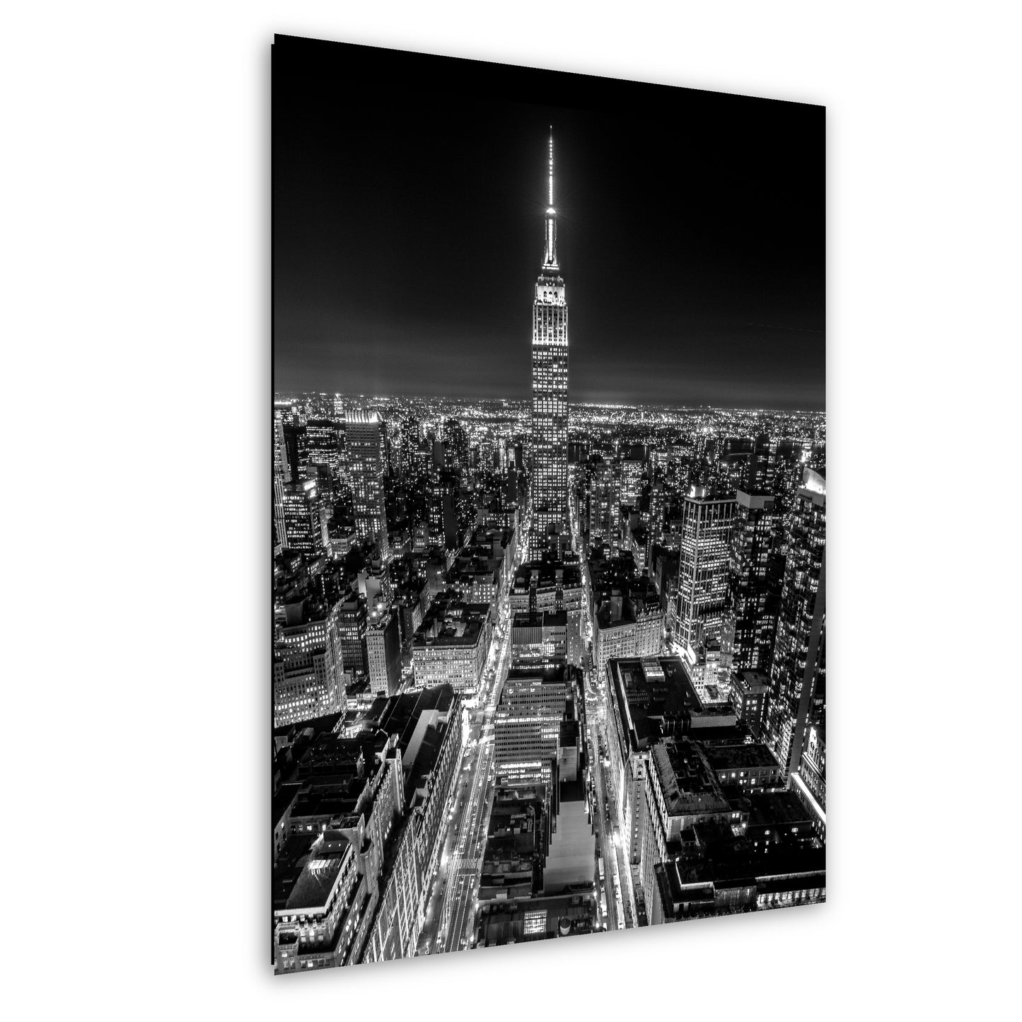 New York City Wall Art – Empire State Building Photo Print, NYC Skyline Canvas, Black and White Cityscape, Manhattan Fine Art Decor