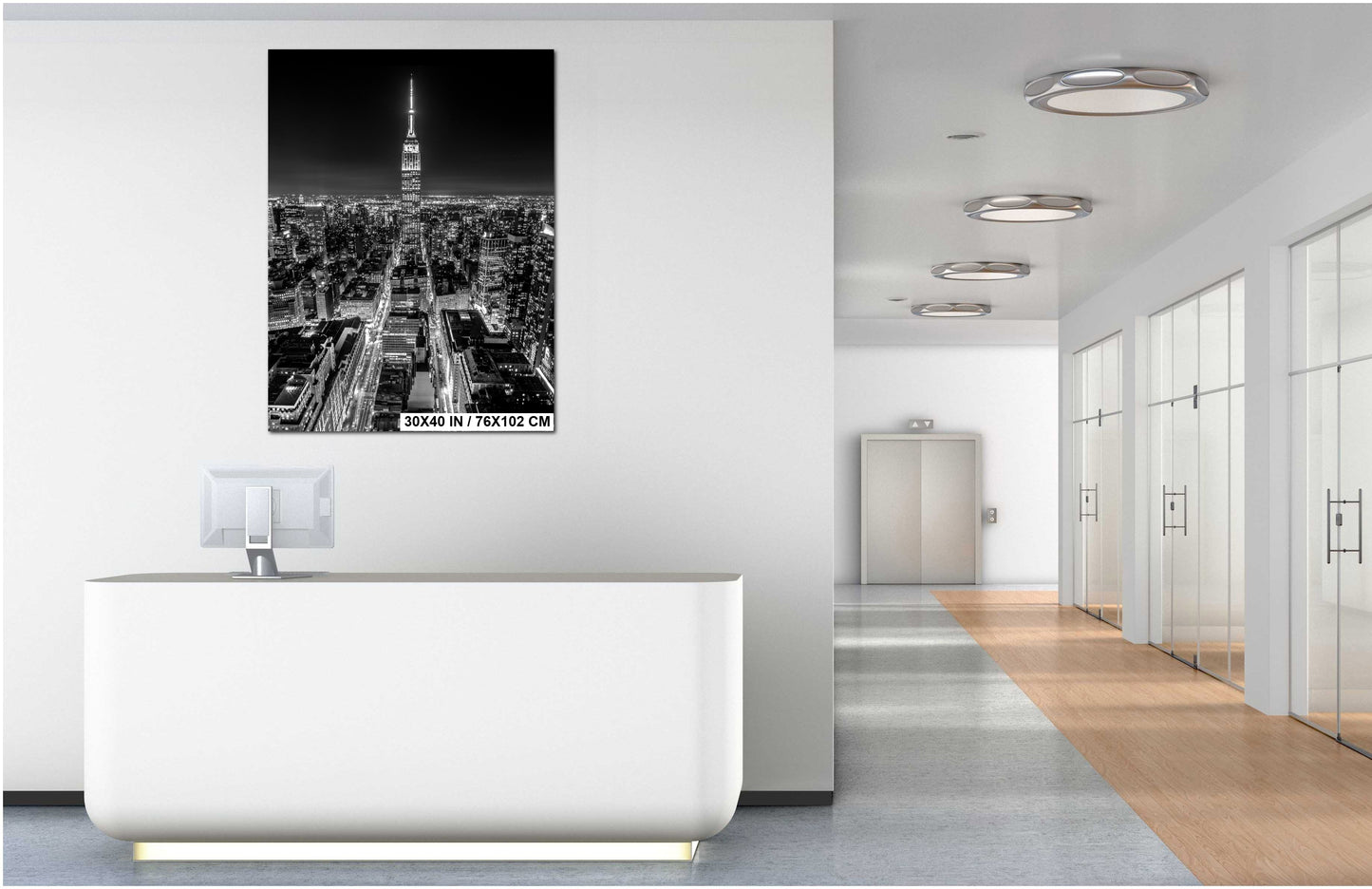 New York City Wall Art – Empire State Building Photo Print, NYC Skyline Canvas, Black and White Cityscape, Manhattan Fine Art Decor