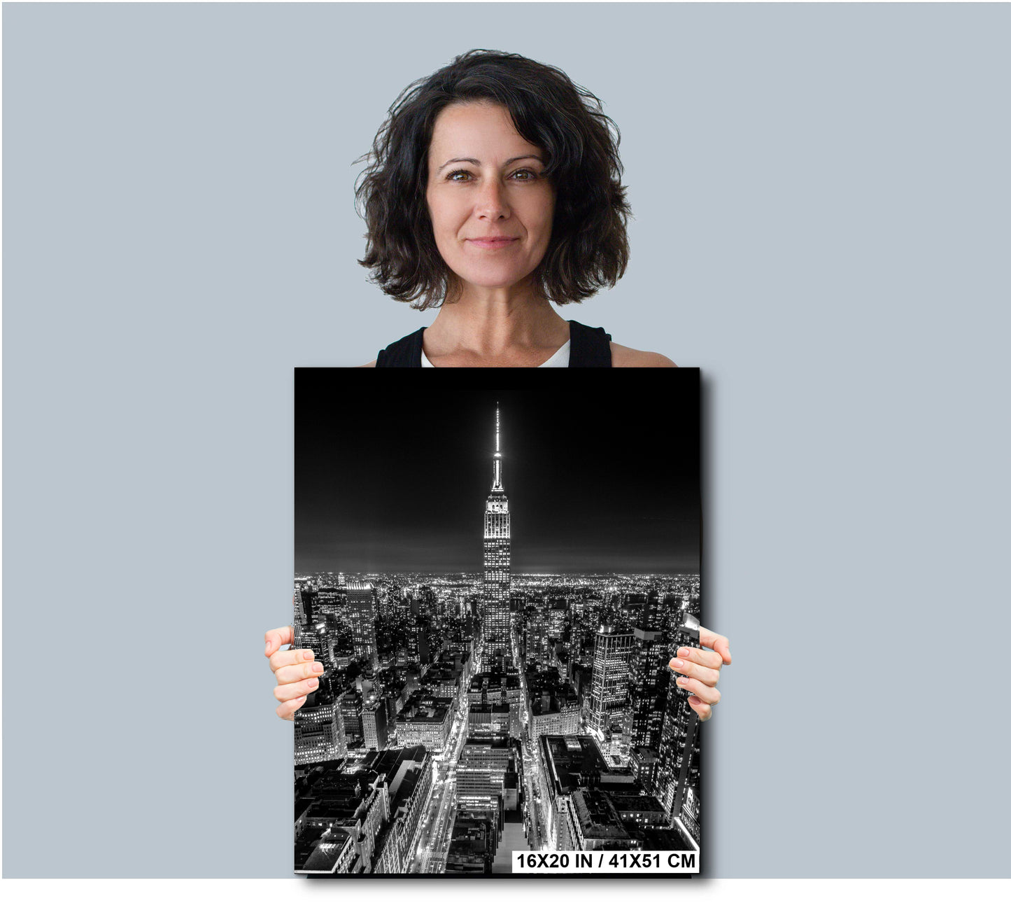 New York City Wall Art – Empire State Building Photo Print, NYC Skyline Canvas, Black and White Cityscape, Manhattan Fine Art Decor