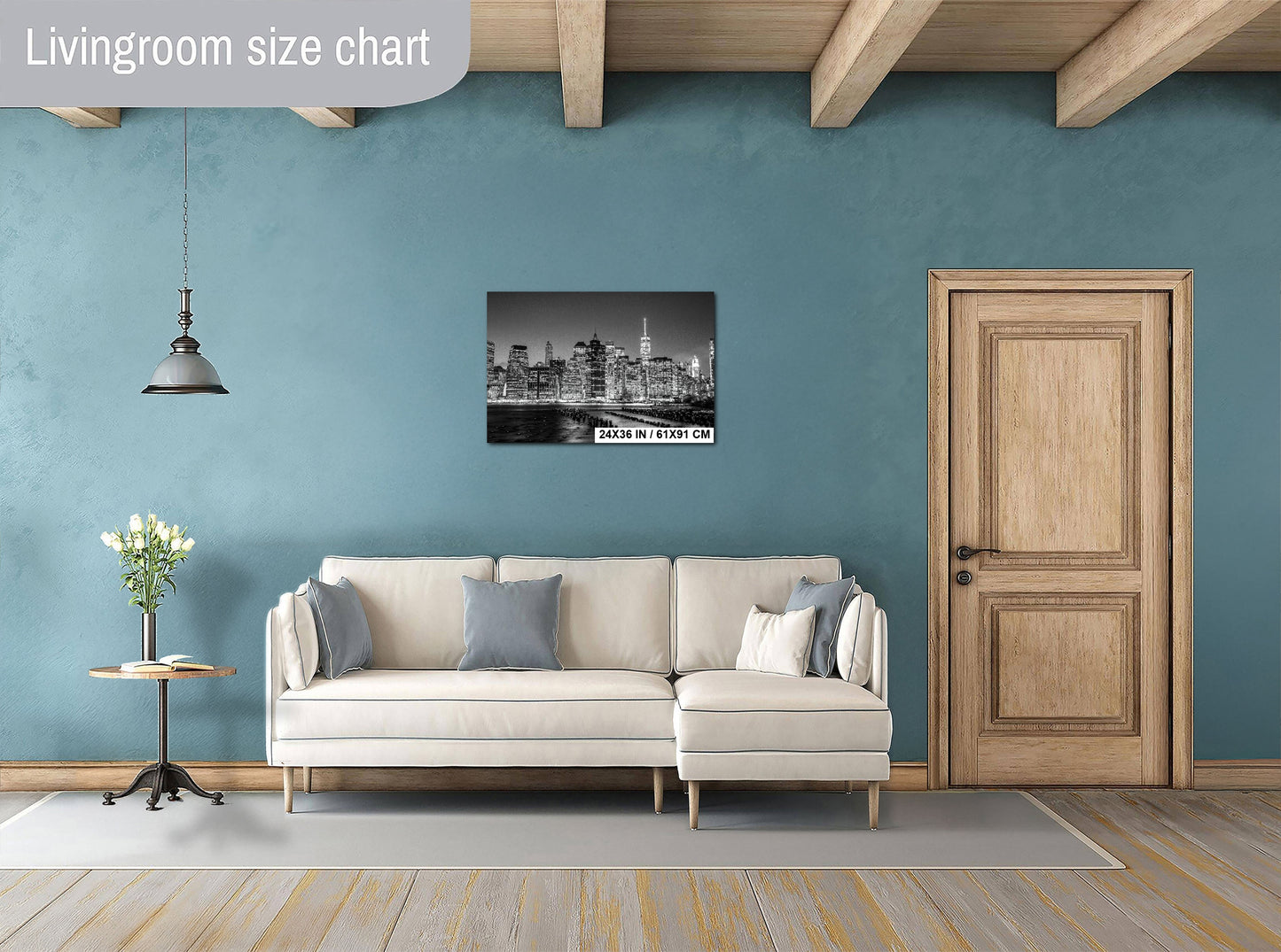 New York City Canvas Print – Freedom Tower Wall Art, World Trade Center Skyline, NYC Black and White Photo, Manhattan Cityscape Decor