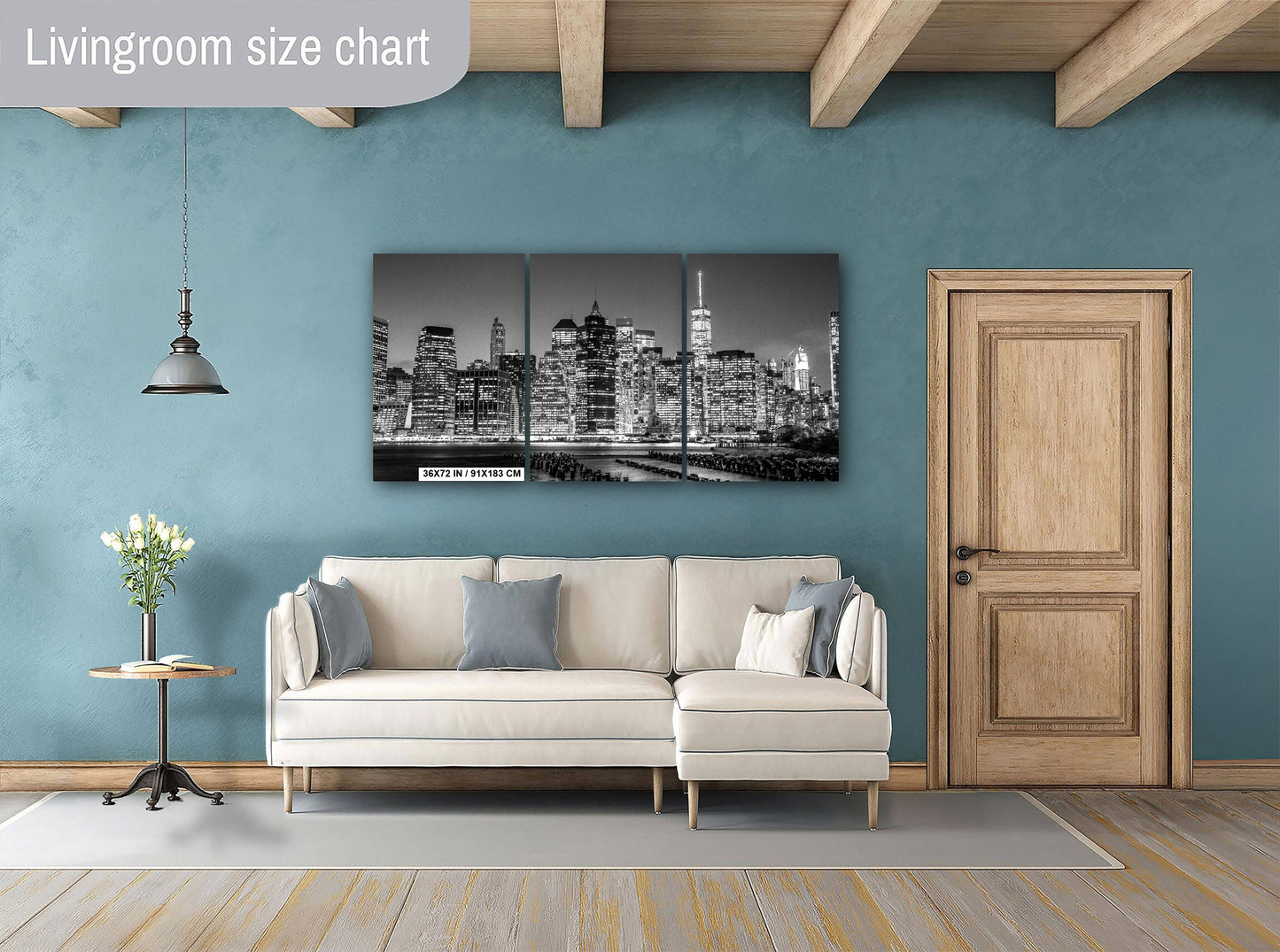 New York City Canvas Print – Freedom Tower Wall Art, World Trade Center Skyline, NYC Black and White Photo, Manhattan Cityscape Decor