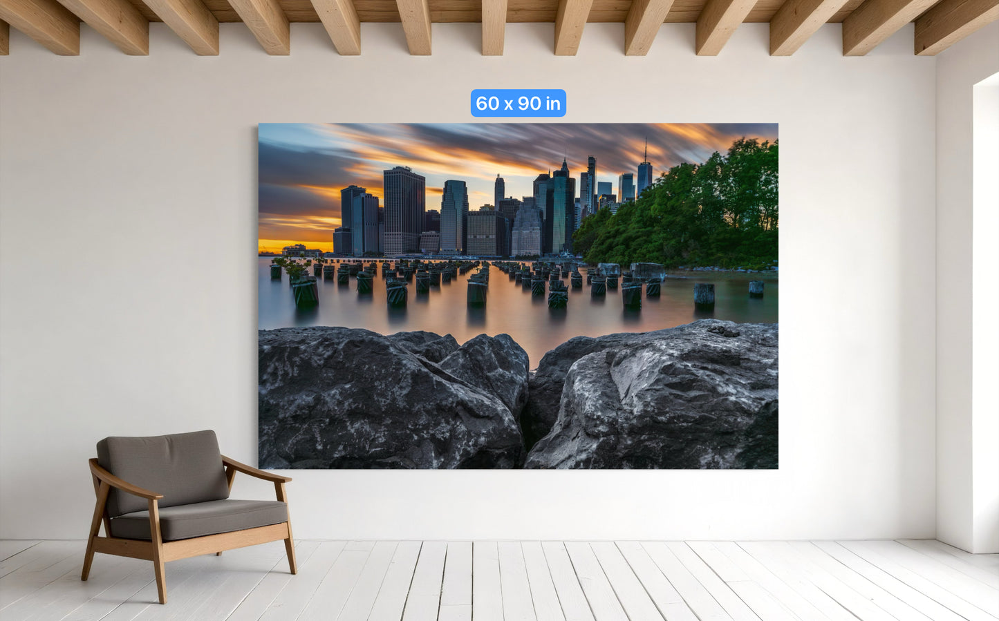 New York City Canvas, Metal & Acrylic Print – Freedom Tower Wall Art from Brooklyn Bridge Park, NYC Skyline Photo, Manhattan Decor