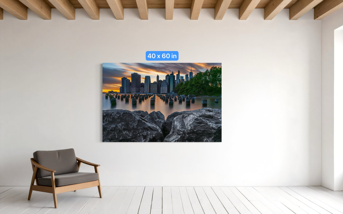 New York City Canvas, Metal & Acrylic Print – Freedom Tower Wall Art from Brooklyn Bridge Park, NYC Skyline Photo, Manhattan Decor