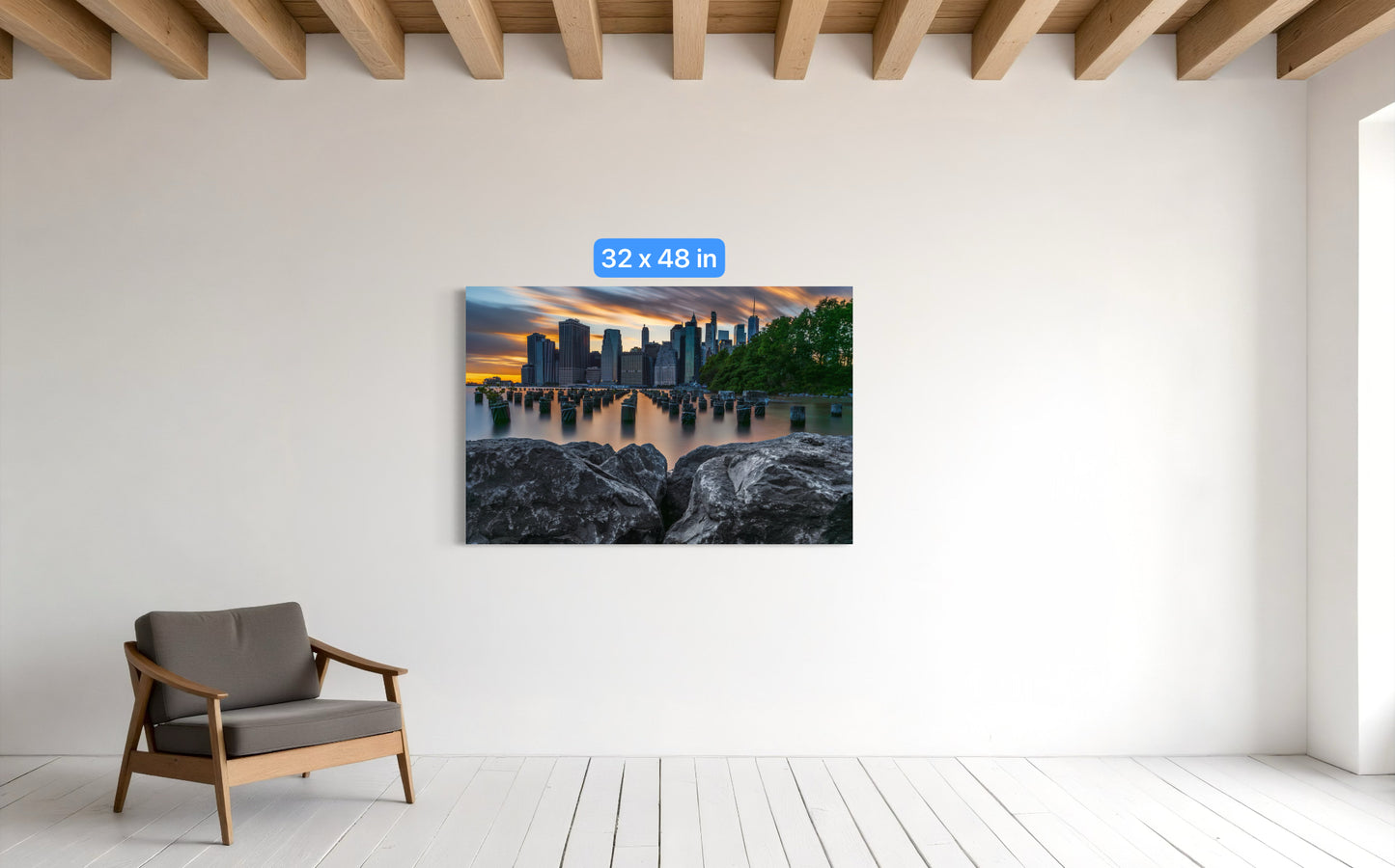 New York City Canvas, Metal & Acrylic Print – Freedom Tower Wall Art from Brooklyn Bridge Park, NYC Skyline Photo, Manhattan Decor