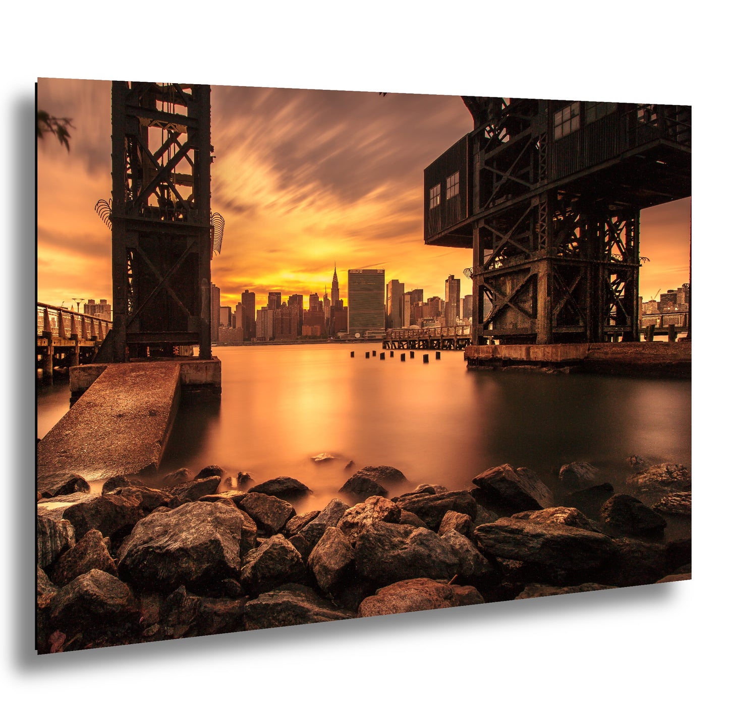 New York City Canvas, Metal & Acrylic Print – Empire State Building Wall Art from Gantry Plaza Park, NYC Skyline Photo, Queens Manhattan Decor