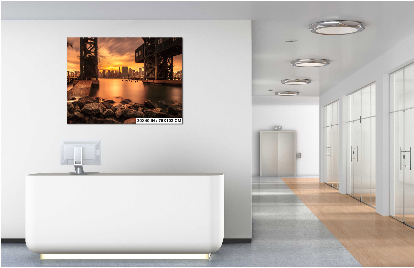 New York City Canvas, Metal & Acrylic Print – Empire State Building Wall Art from Gantry Plaza Park, NYC Skyline Photo, Queens Manhattan Decor