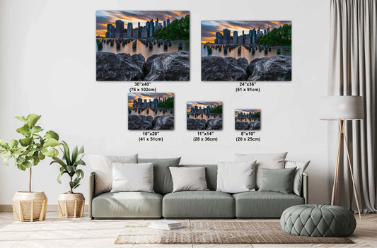 New York City Canvas, Metal & Acrylic Print – Freedom Tower Wall Art from Brooklyn Bridge Park, NYC Skyline Photo, Manhattan Decor