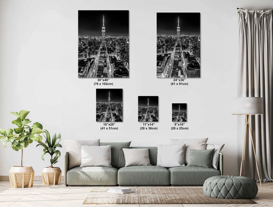 New York City Wall Art – Empire State Building Photo Print, NYC Skyline Canvas, Black and White Cityscape, Manhattan Fine Art Decor