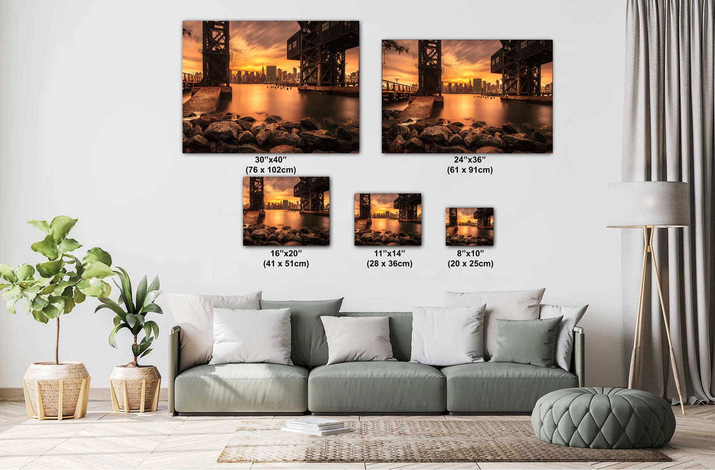 New York City Canvas, Metal & Acrylic Print – Empire State Building Wall Art from Gantry Plaza Park, NYC Skyline Photo, Queens Manhattan Decor
