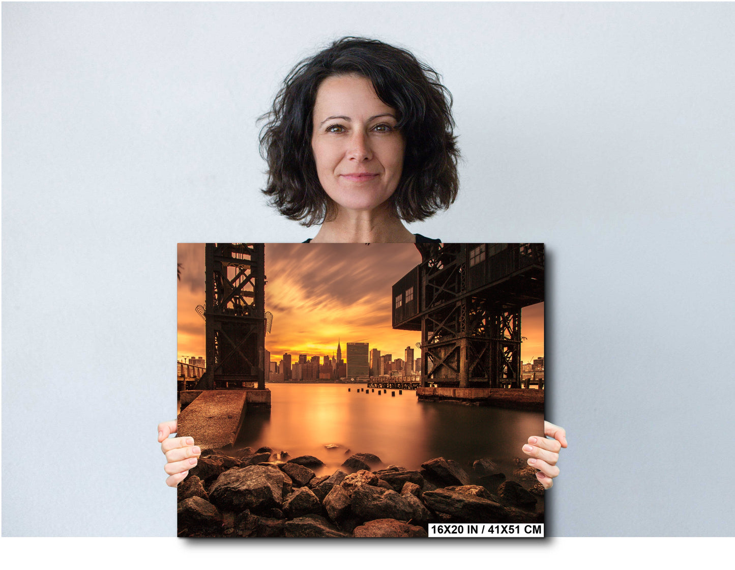 New York City Canvas, Metal & Acrylic Print – Empire State Building Wall Art from Gantry Plaza Park, NYC Skyline Photo, Queens Manhattan Decor