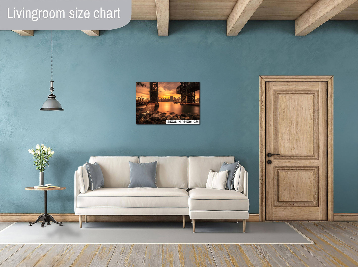 New York City Canvas, Metal & Acrylic Print – Empire State Building Wall Art from Gantry Plaza Park, NYC Skyline Photo, Queens Manhattan Decor