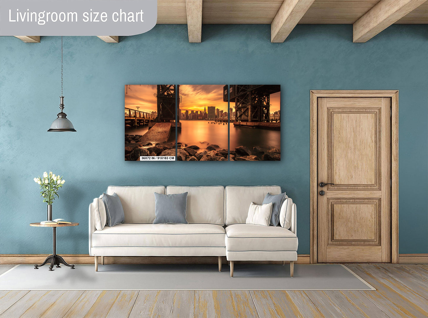 New York City Canvas, Metal & Acrylic Print – Empire State Building Wall Art from Gantry Plaza Park, NYC Skyline Photo, Queens Manhattan Decor