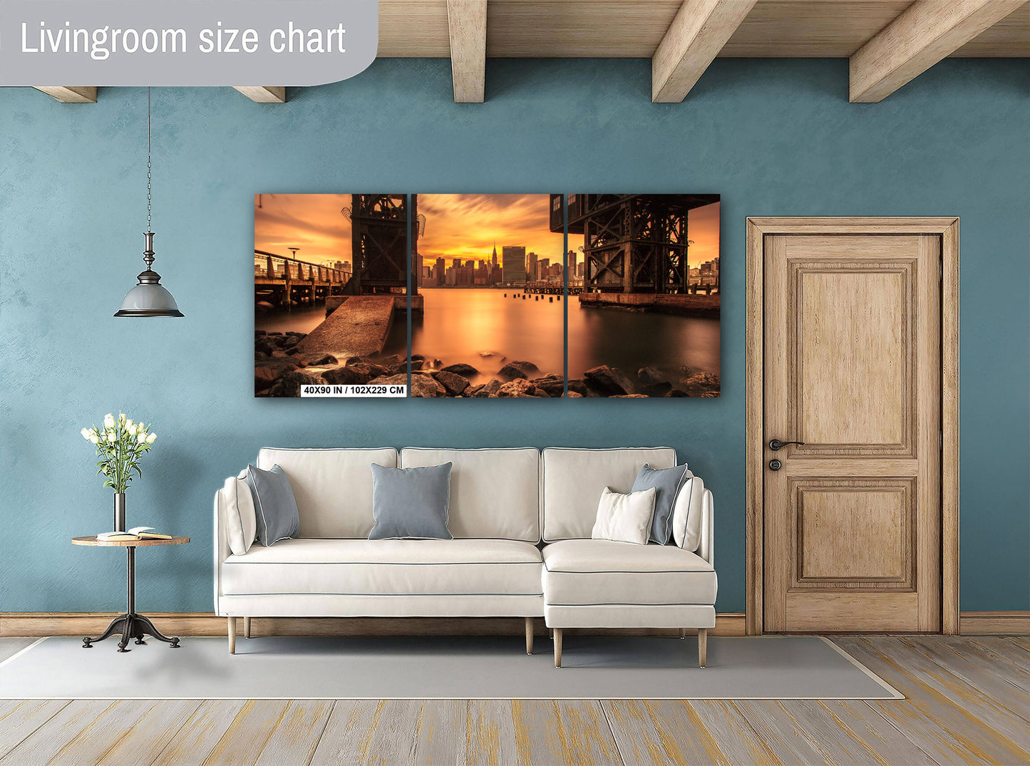 New York City Canvas, Metal & Acrylic Print – Empire State Building Wall Art from Gantry Plaza Park, NYC Skyline Photo, Queens Manhattan Decor